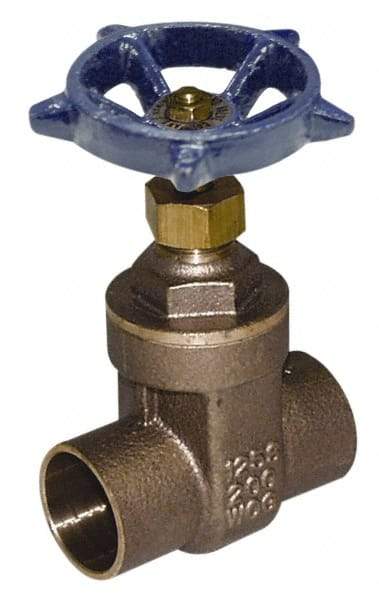 Legend Valve - 1/2" Pipe, Soldered Bronze Solid Wedge Stem Gate Valve - 200 WOG, 125 WSP, Screw-In Bonnet - Benchmark Tooling