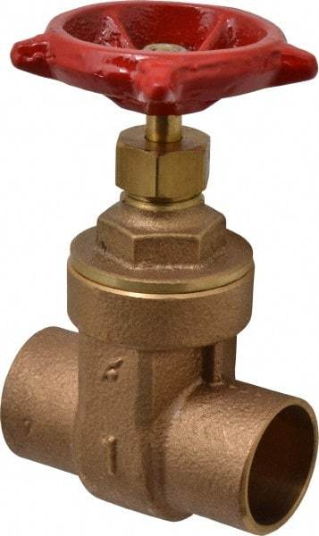 Legend Valve - 1" Pipe, Soldered Bronze Solid Wedge Stem Gate Valve - 200 WOG, 125 WSP, Screw-In Bonnet - Benchmark Tooling