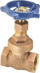 Legend Valve - 1/2" Pipe, Threaded Bronze Solid Wedge Stem Gate Valve - 200 WOG, 125 WSP, Screw Over Bonnet - Benchmark Tooling