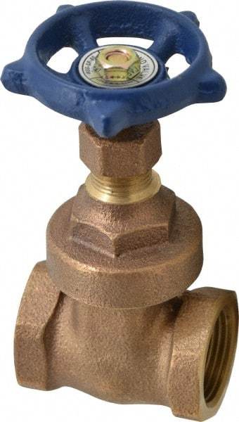 Legend Valve - 3/4" Pipe, Threaded Bronze Solid Wedge Stem Gate Valve - 200 WOG, 125 WSP, Screw Over Bonnet - Benchmark Tooling