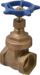 Legend Valve - 1-1/4" Pipe, Threaded Bronze Solid Wedge Stem Gate Valve - 200 WOG, 125 WSP, Screw Over Bonnet - Benchmark Tooling