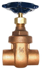 Legend Valve - 1-1/2" Pipe, Soldered Bronze Solid Wedge Stem Gate Valve - 200 WOG, 125 WSP, Screw Over Bonnet - Benchmark Tooling
