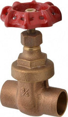 Legend Valve - 3/4" Pipe, Soldered Bronze Solid Wedge Stem Gate Valve - 200 WOG, 125 WSP, Screw Over Bonnet - Benchmark Tooling