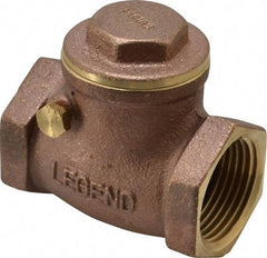 Legend Valve - 1" Brass Check Valve - Inline, FNPT x FNPT, 200 WOG - Benchmark Tooling