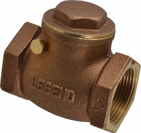 Legend Valve - 1-1/4" Brass Check Valve - Inline, FNPT x FNPT, 200 WOG - Benchmark Tooling