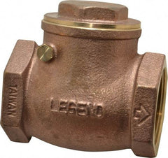 Legend Valve - 1-1/2" Brass Check Valve - Inline, FNPT x FNPT, 200 WOG - Benchmark Tooling