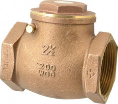 Legend Valve - 2-1/2" Brass Check Valve - Inline, FNPT x FNPT, 200 WOG - Benchmark Tooling