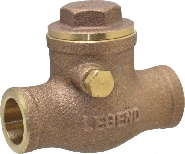 Legend Valve - 1/2" Brass Check Valve - Soldered x Soldered, 200 WOG - Benchmark Tooling