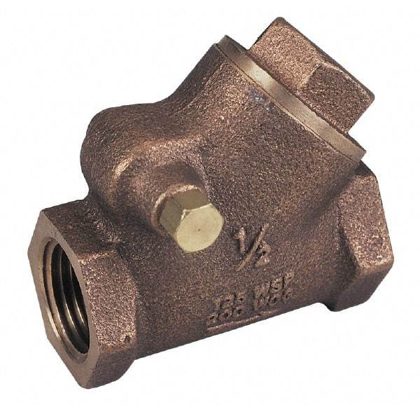 Legend Valve - 1-1/4" Bronze Check Valve - Y-Pattern, FNPT x FNPT, 300 WOG - Benchmark Tooling