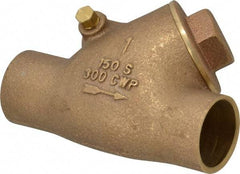 Legend Valve - 1" Bronze Check Valve - Y-Pattern, Soldered x Soldered, 300 WOG - Benchmark Tooling