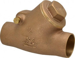 Legend Valve - 1-1/2" Bronze Check Valve - Y-Pattern, Soldered x Soldered, 300 WOG - Benchmark Tooling