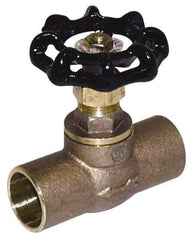 Legend Valve - 1/2" Pipe, 125 psi WOG Rating, Lead Free Brass, Stop Valve - Handwheel Handle, C x C Sweat End Connections - Benchmark Tooling