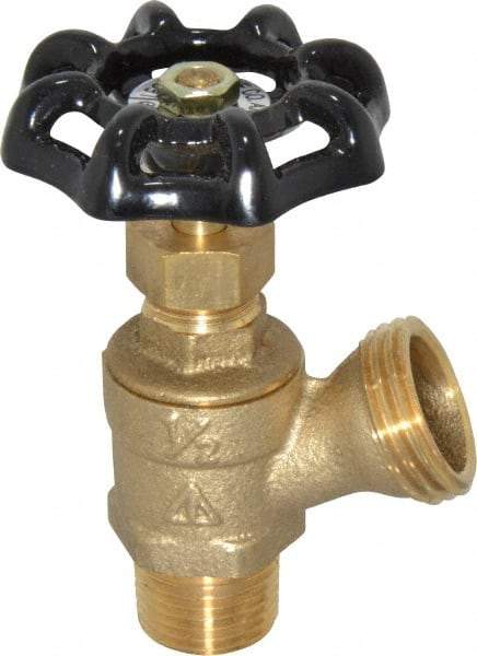 Legend Valve - 1/2 Inch Pipe, Brass, MNPT x GHT End Connection, Boiler Drain Valve - 125 psi WOG Rating, Handwheel Handle - Benchmark Tooling