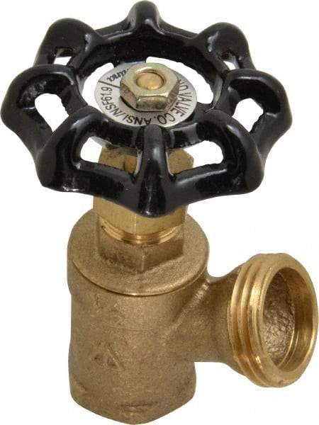 Legend Valve - 1/2 Inch Pipe, Brass, FNPT x GHT End Connection, Boiler Drain Valve - 125 psi WOG Rating, Handwheel Handle - Benchmark Tooling