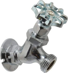 Legend Valve - 1/2" Pipe, Chrome Plated Brass Sillcock - Handwheel Handle, FNPT x GHT End Connections, 125 psi WOG Rating - Benchmark Tooling