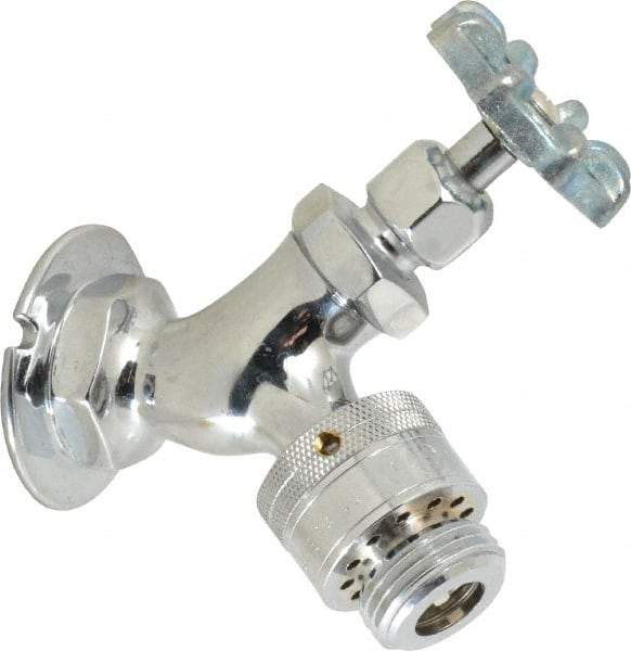 Legend Valve - 3/4" Pipe, Chrome Plated Brass Sillcock with Vacuum Breaker - Handwheel Handle, FNPT x GHT End Connections, 125 psi WOG Rating - Benchmark Tooling