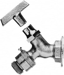 Legend Valve - 1/2" Pipe, Chrome Plated Brass Sillcock with Vacuum Breaker - Loosekey Handle, FNPT x GHT End Connections, 125 psi WOG Rating - Benchmark Tooling