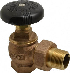 Legend Valve - 3/4" Pipe, 60 psi WOG Rating, FNPT x Male Union End Connections, Handwheel Steam Angle Radiator Valve - 15 psi Steam Pressure Rating, Bronze - Benchmark Tooling