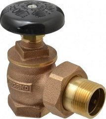 Legend Valve - 1" Pipe, 60 psi WOG Rating, FNPT x Male Union End Connections, Handwheel Steam Angle Radiator Valve - 15 psi Steam Pressure Rating, Bronze - Benchmark Tooling