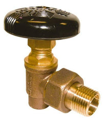 Legend Valve - 1/2" Pipe, 60 psi WOG Rating, Soldered x Male Union End Connections, Handwheel Hot Water Angle Radiator Valve - Bronze - Benchmark Tooling