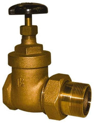 Legend Valve - 1-1/2" Pipe, 200 psi WOG Rating, FNPT x Male Union End Connections, Handwheel Steam Gate Radiator Valve - 125 psi Steam Pressure Rating, Bronze - Benchmark Tooling