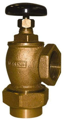Legend Valve - 1" Pipe, 60 psi WOG Rating, Female Union x FNPT End Connections, Handwheel Convector Steam Angle Radiator Valve - 15 psi Steam Pressure Rating, Bronze - Benchmark Tooling