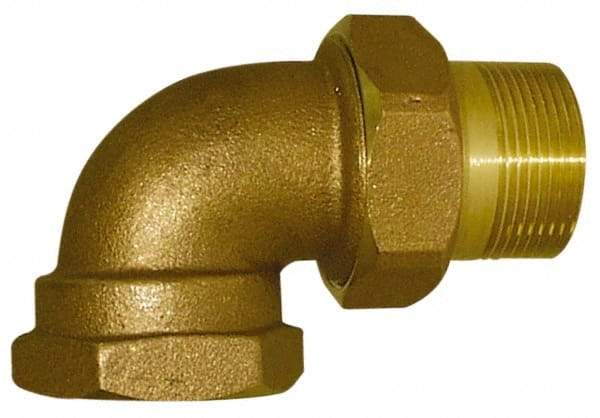 Legend Valve - 1/2" Pipe, 60 psi WOG Rating, FNPT x Male Union End Connections, Union Elbow Radiator Valve - 15 psi Steam Pressure Rating, Bronze - Benchmark Tooling