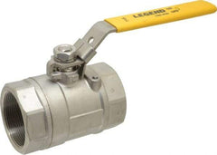 Legend Valve - 2" Pipe, Large Port, Stainless Steel Standard Ball Valve - 2 Piece, Inline - One Way Flow, FNPT x FNPT Ends, Locking Lever Handle, 1,500 WOG, 150 WSP - Benchmark Tooling