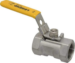 Legend Valve - 3/4" Pipe, Standard Port, Stainless Steel Standard Ball Valve - 1 Piece, Inline - One Way Flow, FNPT x FNPT Ends, Locking Lever Handle, 800 WOG, 150 WSP - Benchmark Tooling