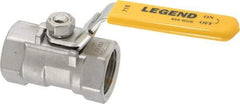 Legend Valve - 1" Pipe, Standard Port, Stainless Steel Standard Ball Valve - 1 Piece, Inline - One Way Flow, FNPT x FNPT Ends, Locking Lever Handle, 800 WOG, 150 WSP - Benchmark Tooling