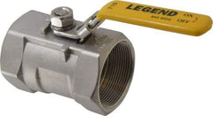 Legend Valve - 2" Pipe, Standard Port, Stainless Steel Standard Ball Valve - 1 Piece, Inline - One Way Flow, FNPT x FNPT Ends, Locking Lever Handle, 800 WOG, 150 WSP - Benchmark Tooling