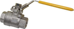 Legend Valve - 1/2" Pipe, Full Port, Carbon Steel Standard Ball Valve - 2 Piece, Inline - One Way Flow, FNPT x FNPT Ends, Locking Lever Handle, 1,000 WOG, 150 WSP - Benchmark Tooling