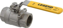 Legend Valve - 1-1/4" Pipe, Full Port, Stainless Steel Standard Ball Valve - 2 Piece, Inline - One Way Flow, FNPT x FNPT Ends, Locking Lever Handle, 1,000 WOG, 150 WSP - Benchmark Tooling