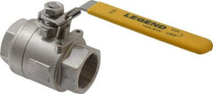Legend Valve - 1-1/2" Pipe, Full Port, Stainless Steel Standard Ball Valve - 2 Piece, Inline - One Way Flow, FNPT x FNPT Ends, Locking Lever Handle, 1,000 WOG, 150 WSP - Benchmark Tooling