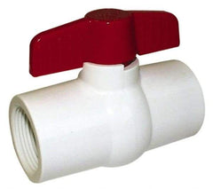 Legend Valve - 2-1/2" Pipe, Full Port, PVC Miniature Ball Valve - Inline - One Way Flow, FNPT x FNPT Ends, Tee Handle, 150 WOG - Benchmark Tooling