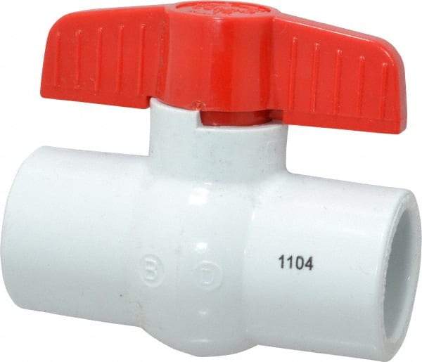 Legend Valve - 1" Pipe, Full Port, PVC Standard Ball Valve - Bi-Directional, Solvent x Solvent Ends, Tee Handle, 150 WOG - Benchmark Tooling
