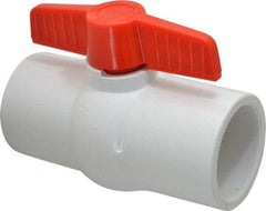 Legend Valve - 2-1/2" Pipe, Full Port, PVC Miniature Ball Valve - Inline - One Way Flow, Solvent x Solvent Ends, Tee Handle, 150 WOG - Benchmark Tooling