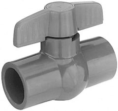 Legend Valve - 1/2" Pipe, Full Port, PVC Miniature Ball Valve - Inline - One Way Flow, Solvent x Solvent Ends, Tee Handle, 150 WOG - Benchmark Tooling