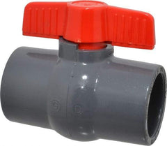 Legend Valve - 2" Pipe, Full Port, PVC Miniature Ball Valve - Inline - One Way Flow, Solvent x Solvent Ends, Tee Handle, 150 WOG - Benchmark Tooling