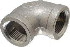 Merit Brass - 3/4" Grade 304 Stainless Steel Pipe 90° Elbow - FNPT x FNPT End Connections, 150 psi - Benchmark Tooling