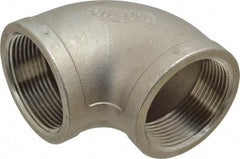 Merit Brass - 1-1/2" Grade 304 Stainless Steel Pipe 90° Elbow - FNPT x FNPT End Connections, 150 psi - Benchmark Tooling