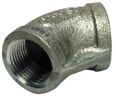 Merit Brass - 3" Grade 304 Stainless Steel Pipe 45° Elbow - FNPT x FNPT End Connections, 150 psi - Benchmark Tooling