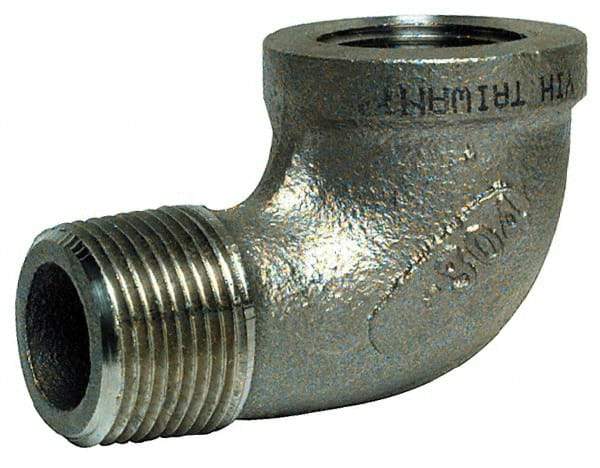 Merit Brass - 4" Grade 304 Stainless Steel Pipe 90° Elbow - FNPT x MNPT End Connections, 150 psi - Benchmark Tooling