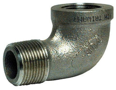 Merit Brass - 3" Grade 316 Stainless Steel Pipe 90° Elbow - FNPT x MNPT End Connections, 150 psi - Benchmark Tooling