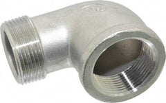 Merit Brass - 1-1/4" Grade 304 Stainless Steel Pipe 90° Street Elbow - FNPT x MNPT End Connections, 150 psi - Benchmark Tooling