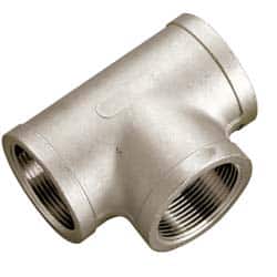 Value Collection - 3/8" Grade 316 Stainless Steel Pipe Tee - FNPT x FNPT x FNPT End Connections, 150 psi - Benchmark Tooling