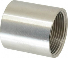 Merit Brass - 1-1/4" Grade 304 Stainless Steel Pipe Coupling - FNPT x FNPT End Connections, 150 psi - Benchmark Tooling