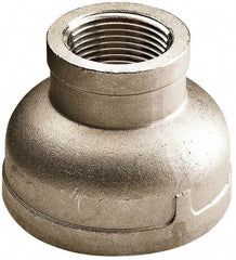 Merit Brass - 3 x 2" Grade 316 Stainless Steel Pipe Reducer Coupling - FNPT x FNPT End Connections, 150 psi - Benchmark Tooling