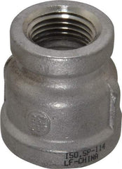 Merit Brass - 3/4 x 1/2" Grade 304 Stainless Steel Pipe Reducer Coupling - FNPT x FNPT End Connections, 150 psi - Benchmark Tooling