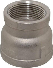 Merit Brass - 1-1/2 x 1-1/4" Grade 304 Stainless Steel Pipe Reducer Coupling - FNPT x FNPT End Connections, 150 psi - Benchmark Tooling